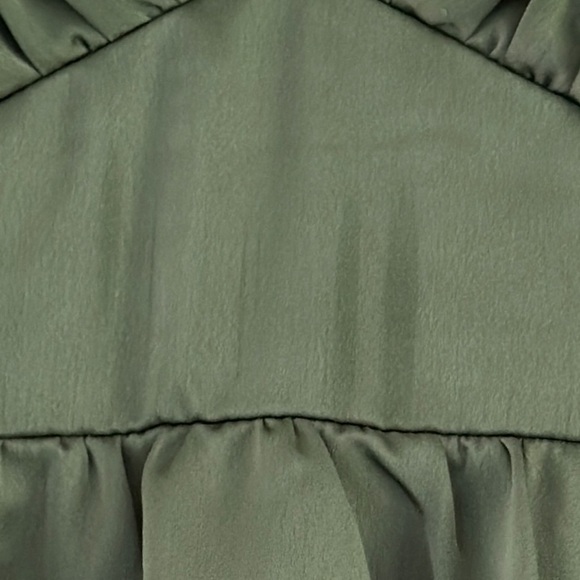 Evolutionary Apparel green satin ruffle romper dress - Picture 6 of 6